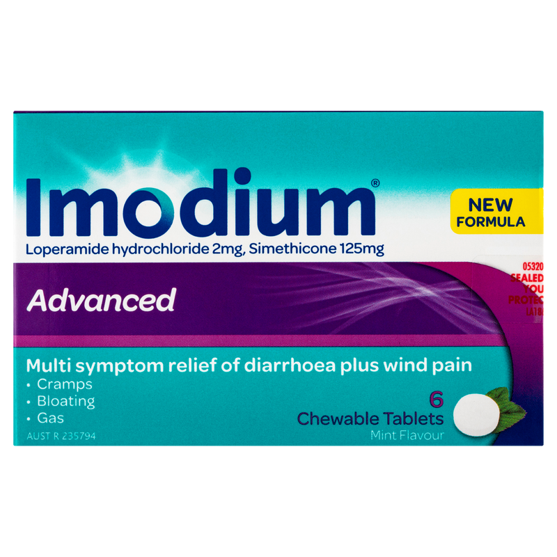 Imodium Advanced Diarrhoea 6 Tablets Mint Flavour