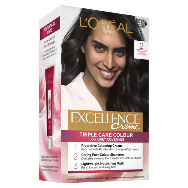 L'Oréal Paris Excellence Crème Permanent Hair Colour 2 Black Brown