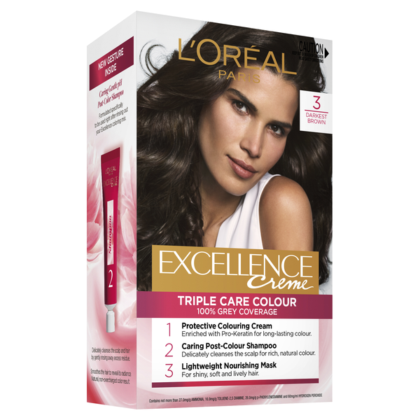 L'Oréal Paris Excellence Crème Permanent Hair Colour  3 Darkest Brown