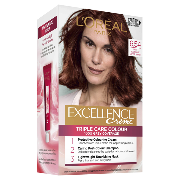 L'Oréal Paris Excellence Crème Permanent Hair Colour  6.54 Light Copper Mahogany Brown