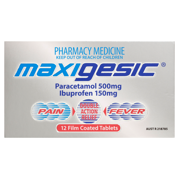 Maxigesic Double Action Pain Relief 12 Tablets