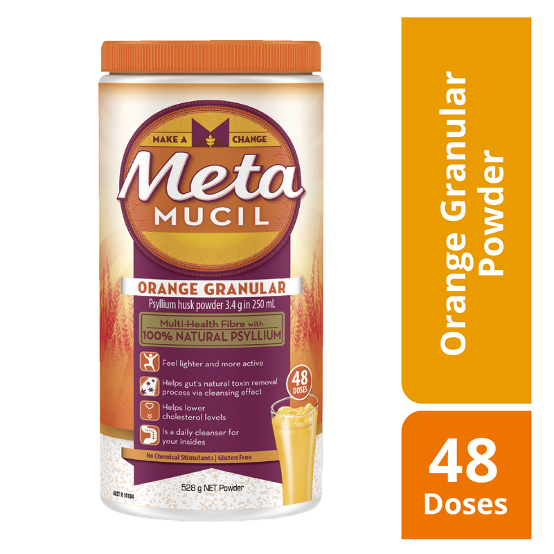 Metamucil Fibre Supplement Orange Granular 528g 48oses