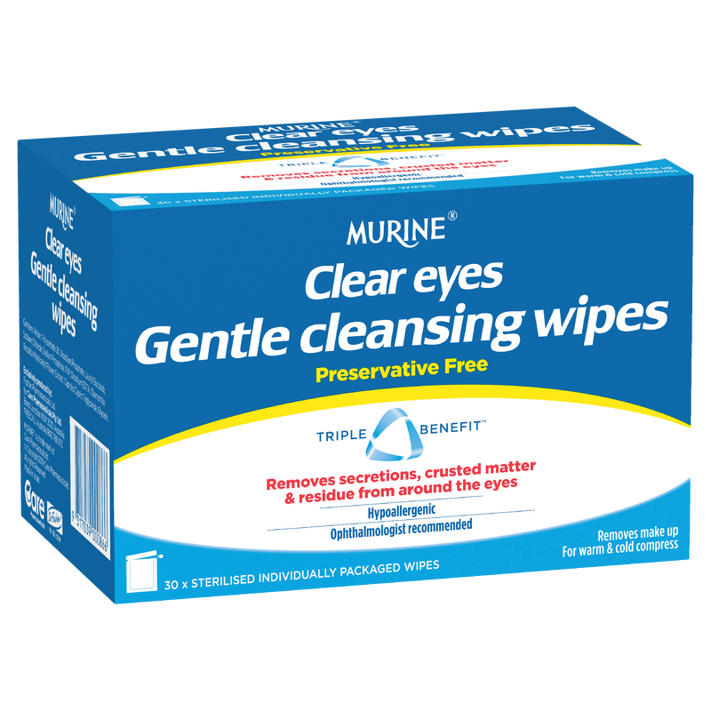 Murine Clear Eyes Gentle Cleansing Wipes 30 Wipes