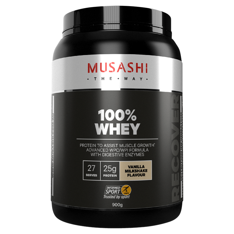 Musashi 100% Whey Vanilla Milkshake 900g
