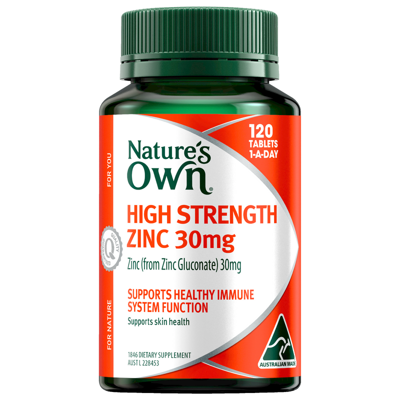 Nature's Own High Strength Zinc 30mg 120 Tablets