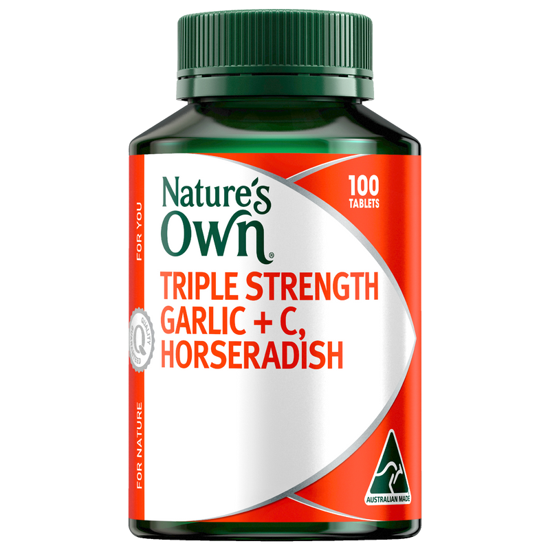 Nature's Own Triple Strength Garlic + C, Horseradish 100 tbs