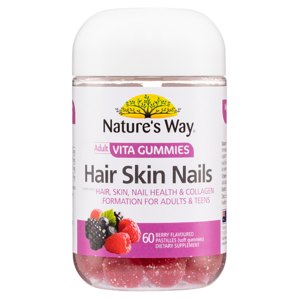 Nature's Way Adult Vita Gummies Hair Skin Nails 60's
