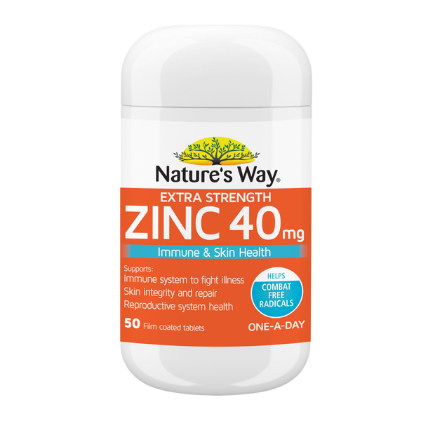 Nature's Way Extra Strength Zinc 40mg 50 Tablets