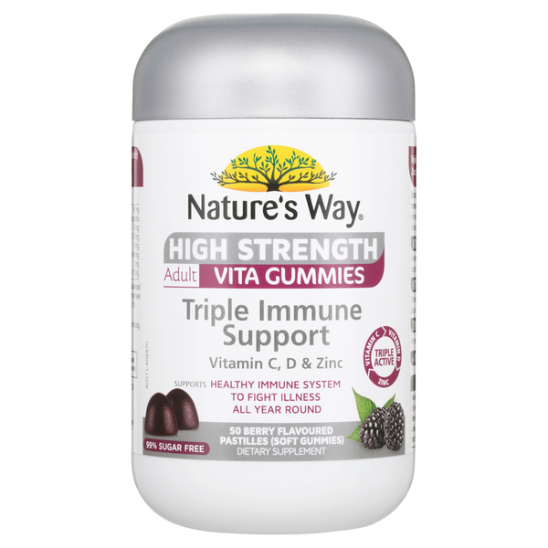 Nature's Way High Strength Adult Vita Gummies Triple Immune Support 50 Gummies