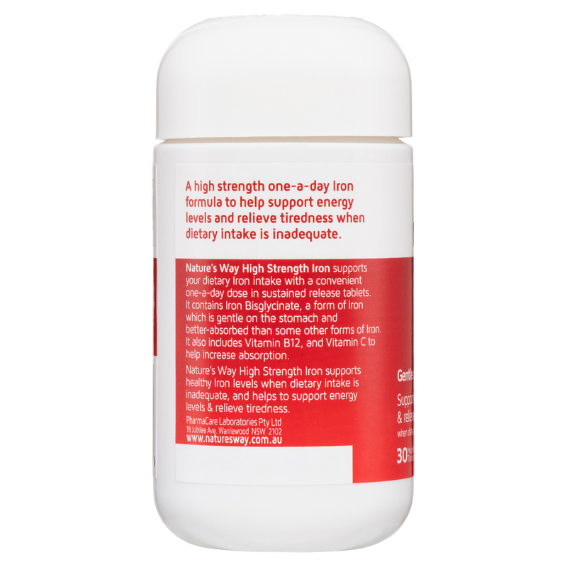 Nature's Way High Strength Iron 30 Tablets