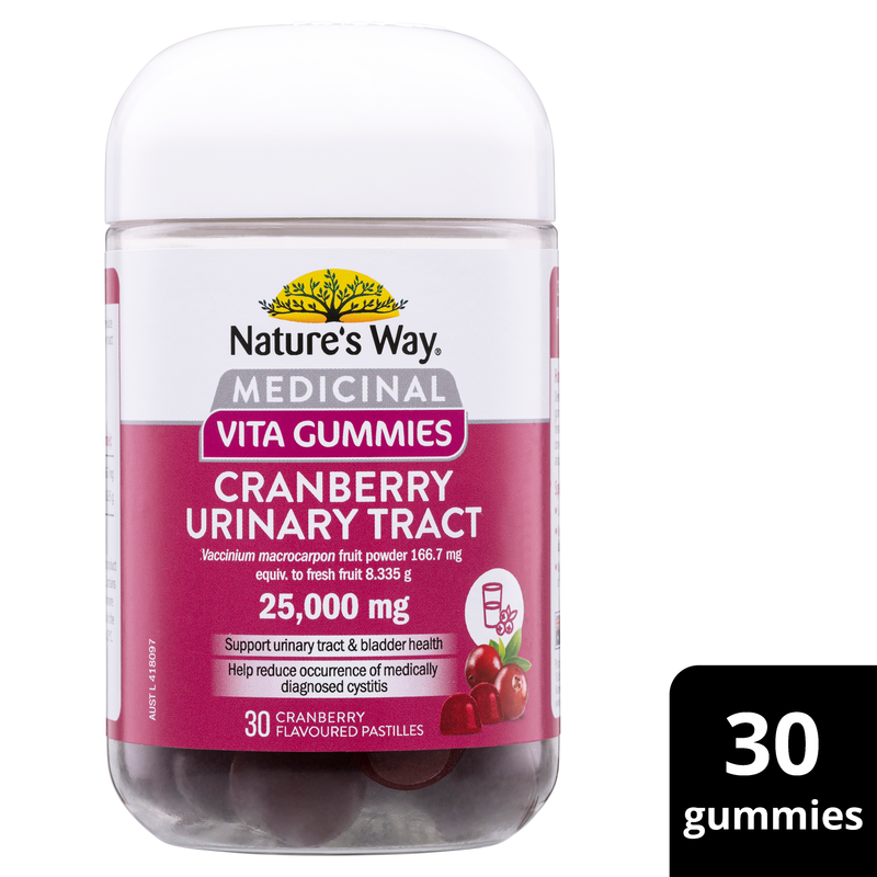 Nature's Way Medicinal Vita Gummies Cranberry Urinary Tract 25,000mg 30 Pastilles