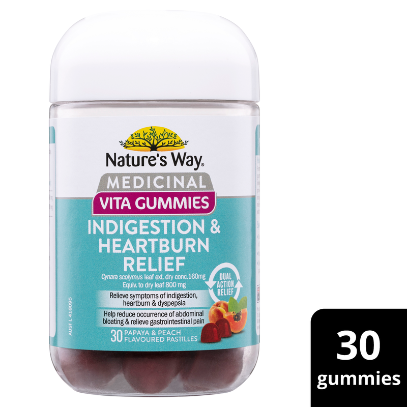 Nature's Way Medicinal Vita Gummies Indigestion & Heartburn Relief 30 Pastilles