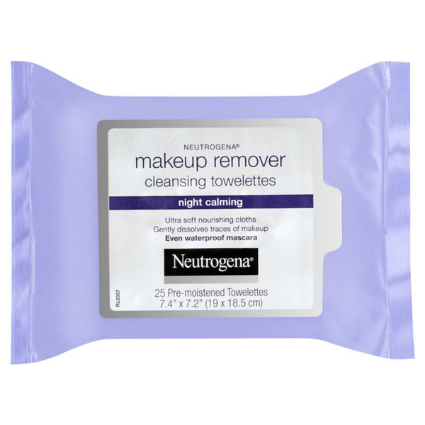 Neutrogena Makeup Remover Cleansing Towelettes Night Calming 25 Wipes