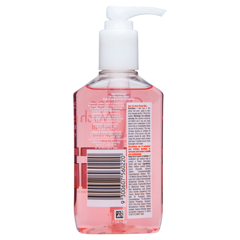 Neutrogena Oil Free Acne Wash Pink Grapefruit Face Cleanser 175ml