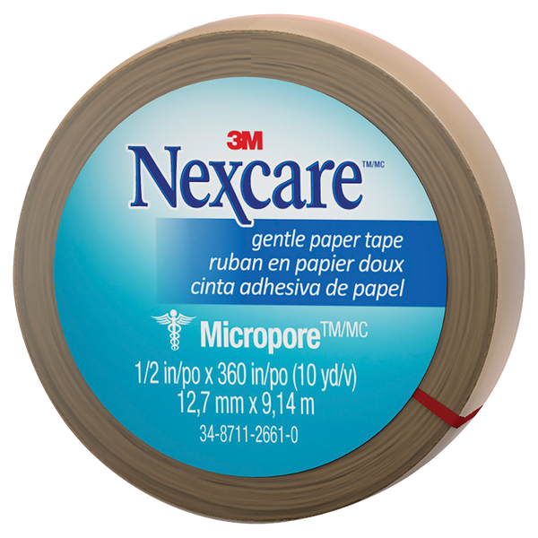 Nexcare Micropore Paper Tape Tan 12.5mm - 1 roll
