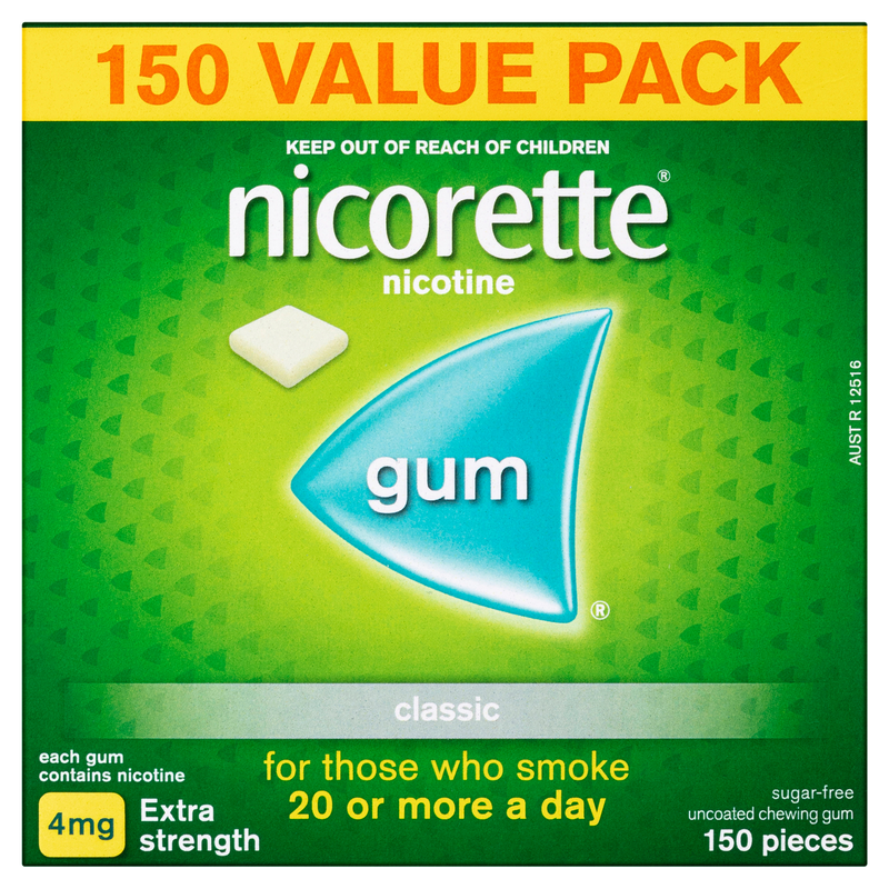 Nicorette Quit Smoking Extra Strength Nicotine Gum Classic 150 Pack