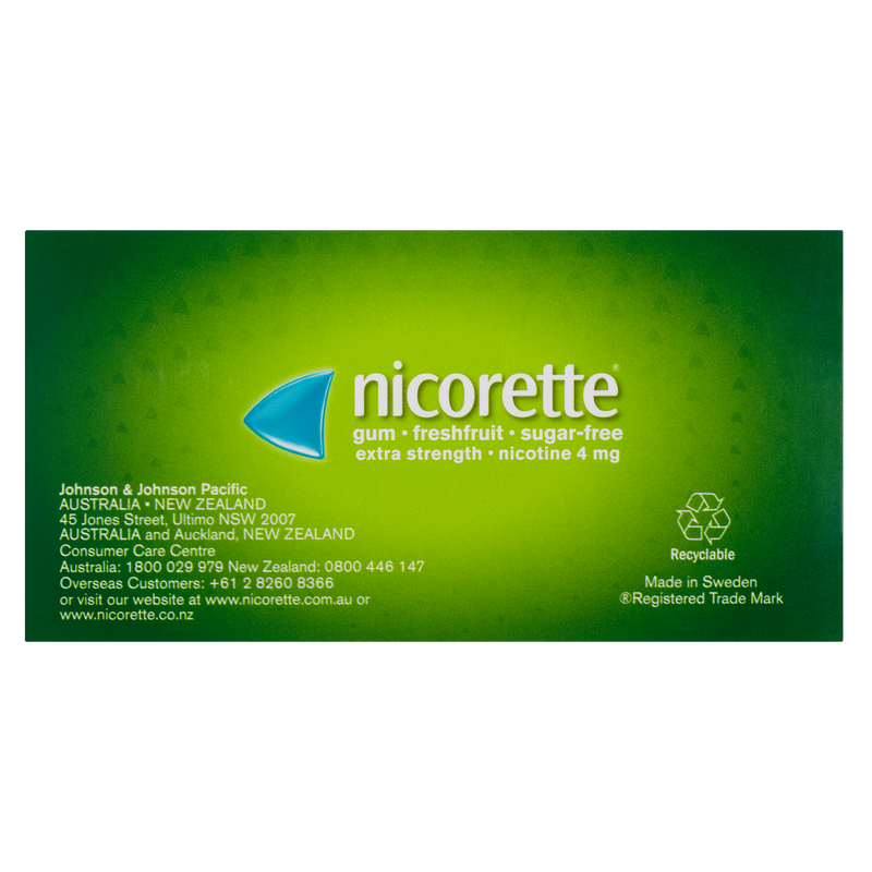 Nicorette Quit Smoking Extra Strength Nicotine Gum Freshfruit 75 Pack