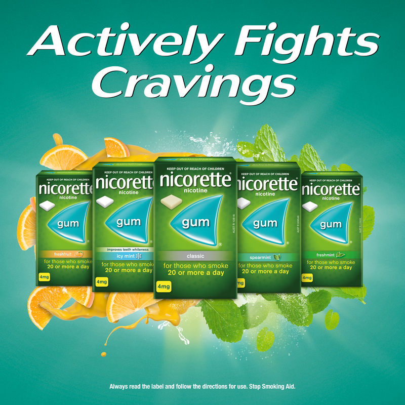 Nicorette Quit Smoking Extra Strength Nicotine Gum Freshfruit 75 Pack
