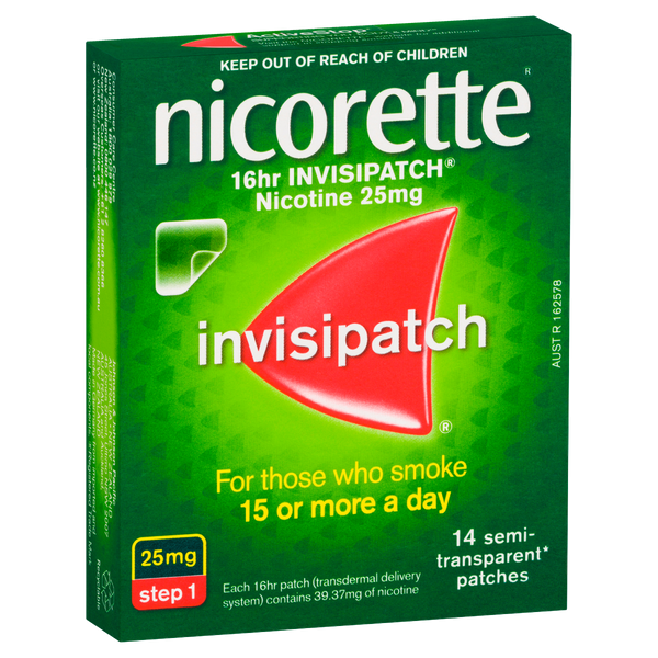 Nicorette Quit Smoking Nicotine 16 Hour Invisipatch Step 1 14 Pack