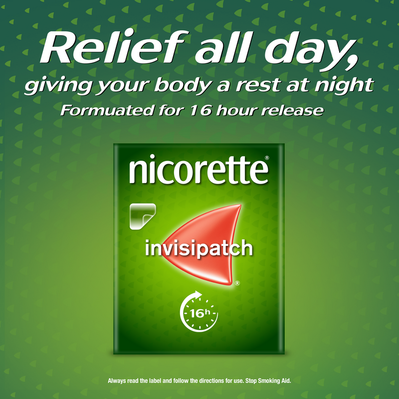 Nicorette Quit Smoking Nicotine 16 hour Invisipatch Step 1 25mg 7 Pack