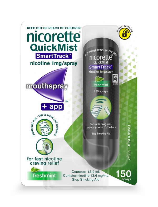 Nicorette Quit Smoking QuickMist Nicotine Mouth Spray Smart Track 150 Sprays