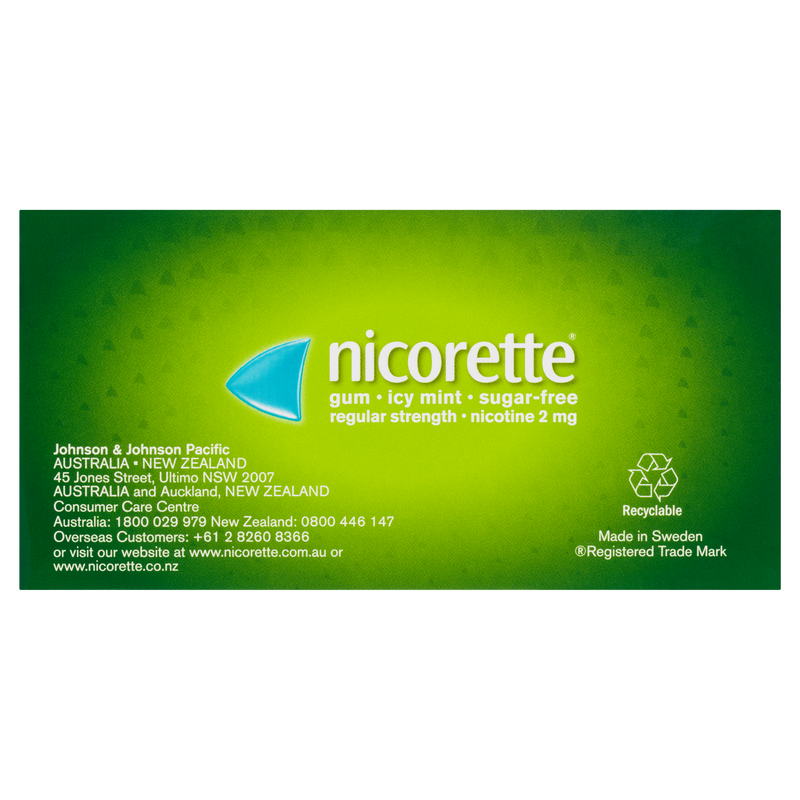 Nicorette Quit Smoking Regular Strength Nicotine Gum Icy Mint 75 Pack