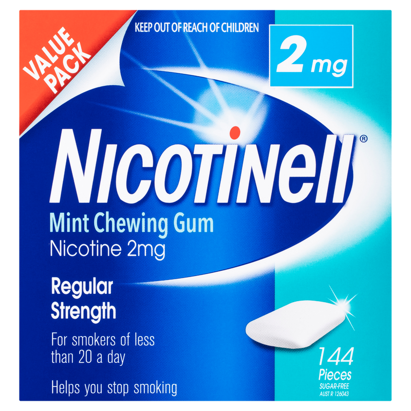Nicotinell Stop Smoking Mint Gum Regular Strength 2mg 144 Pack