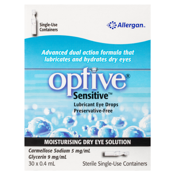 Optive Sensitive Lubricant Eye Drops 30 X 0.4ml