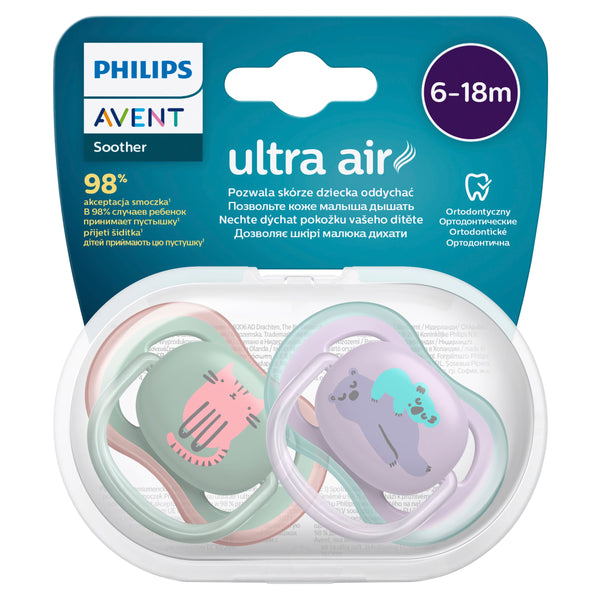 Avent Ultra Air Soother 6-18m Deco Mixed 2 Pack