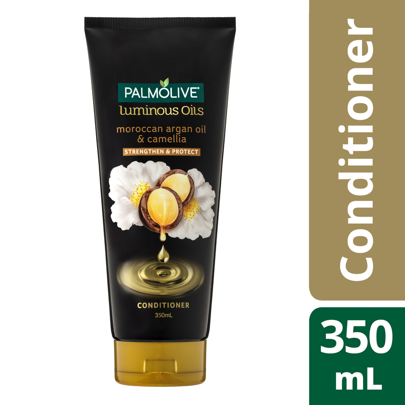 Palmolive Luminous Oils Hair Conditioner, 350mL, Moroccan Argan Oil and Camellia, Strengthen and Protect