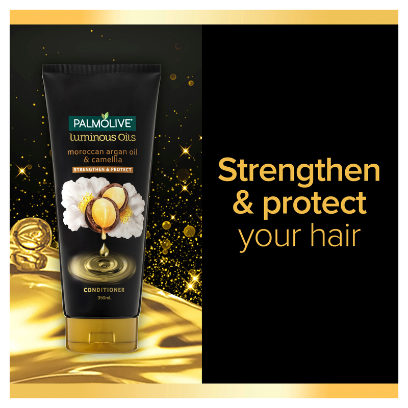 Palmolive Luminous Oils Hair Conditioner, 350mL, Moroccan Argan Oil and Camellia, Strengthen and Protect