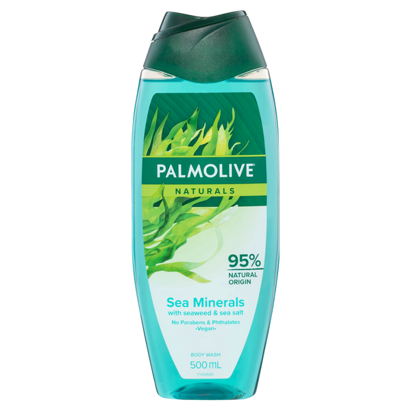 Palmolive Naturals Body Wash, 500mL, Sea Minerals with Seaweed and Sea Salt