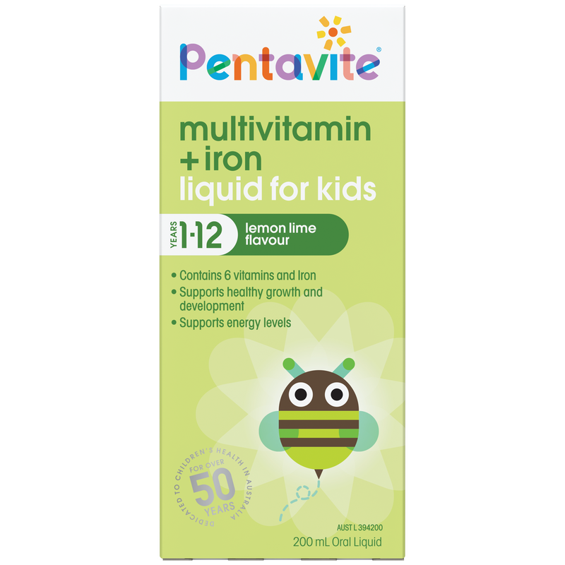 Pentavite Multivitamin + Iron Liquid for Kids 200mL