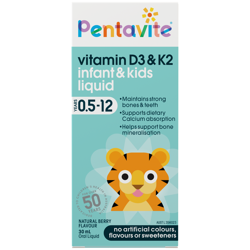 Pentavite Vitamin D3 & K2 Infant & Kids Liquid 30mL