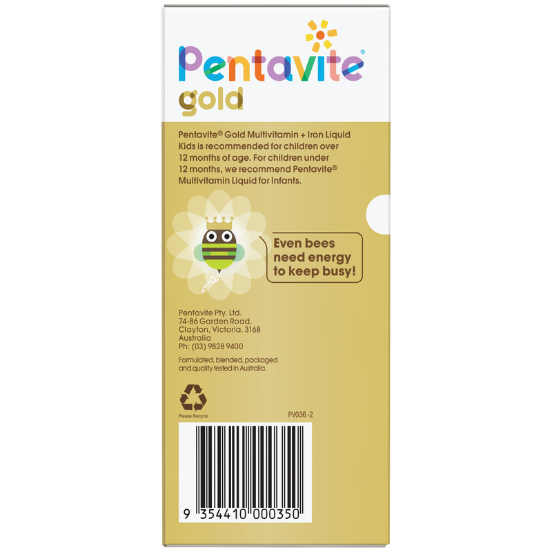 Pentavite gold Multivitamin + Iron liquid kids 200ml