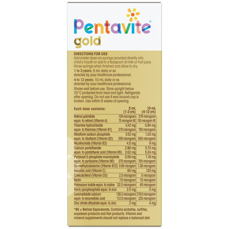Pentavite gold Multivitamin + Iron liquid kids 200ml