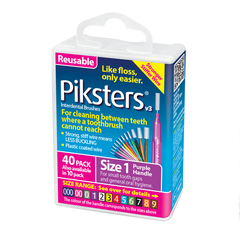 Piksters® Interdental Brushes Purple Size 1 40 Pack