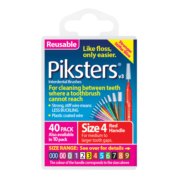 Piksters Interdental Brushes Red Size 4 40 Pack