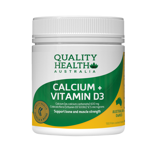 Quality Health Calcium + Vitamin D3 130 Tablets