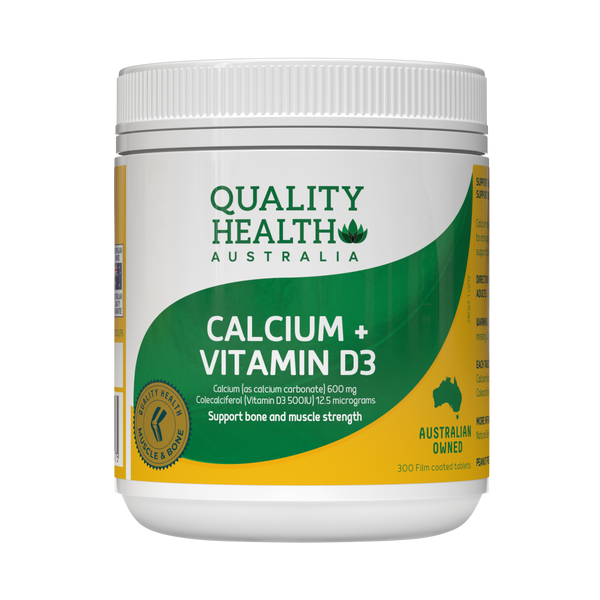 Quality Health Calcium + Vitamin D3 300 Tablets
