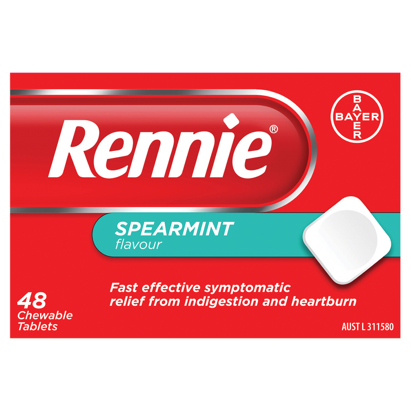Rennie Spearmint Flavour 48 Chewable Tablets