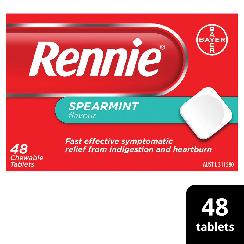 Rennie Spearmint Flavour 48 Chewable Tablets