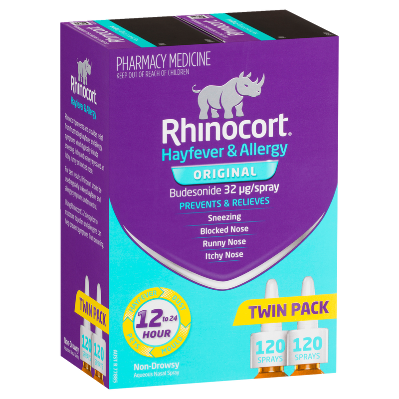 Rhinocort Original Hayfever & Allergy Nasal Spray 120 Sprays x 2 Pack