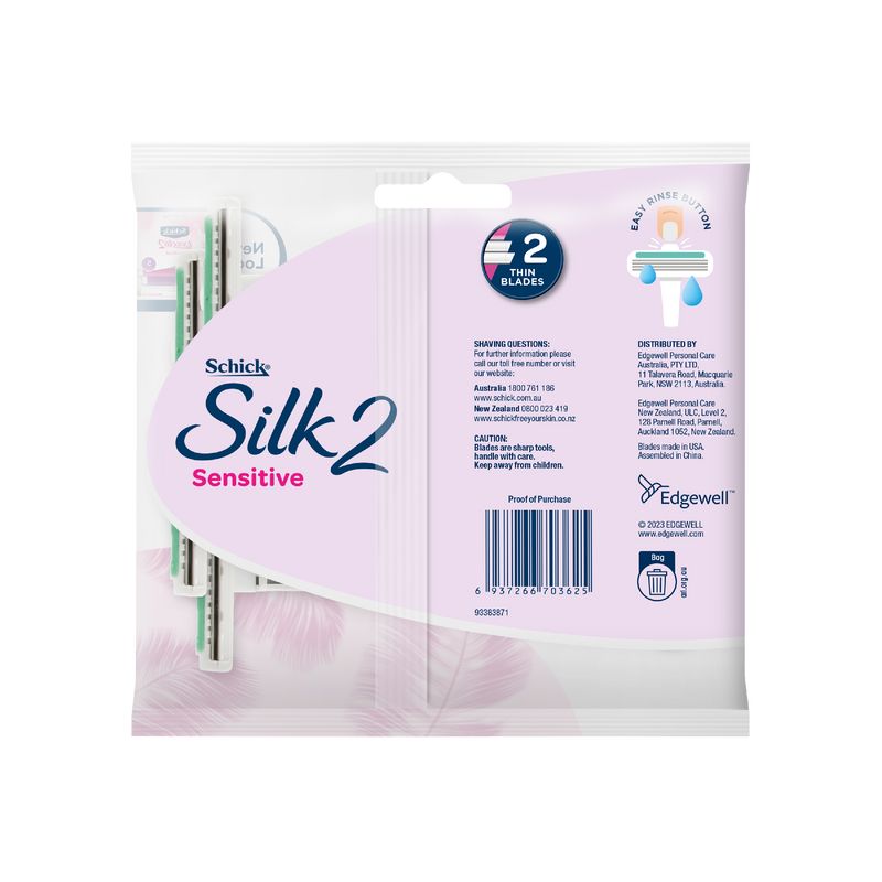 Schick Silk 2 Sensitive 5 Disposable Razors