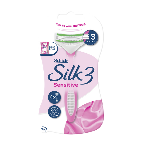 Schick Silk 3 Sensitive Disposable Razors 4 Pack