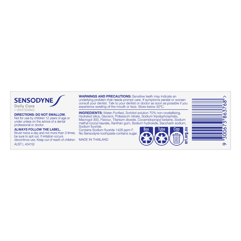 Sensodyne Daily Care + Whitening Sensitivity Toothpaste 50g