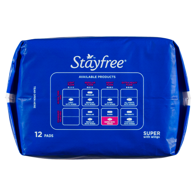 Stayfree Super Pads With Wings 12 Pack