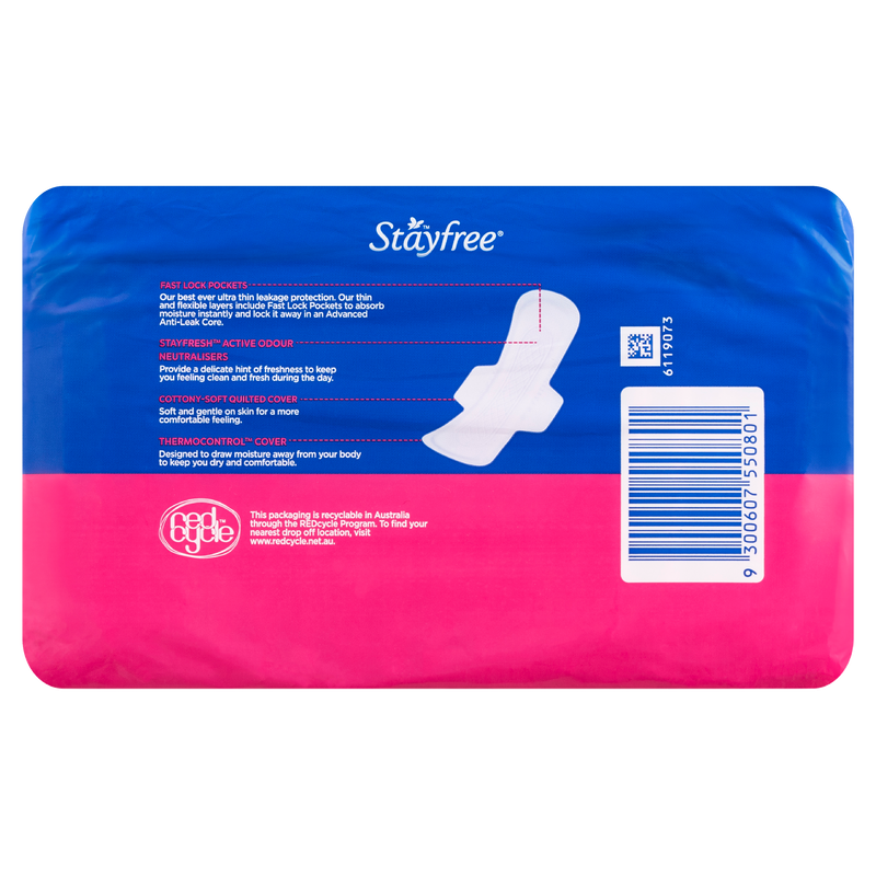 Stayfree Ultra Thin Super Pads With Wings 20 Pack