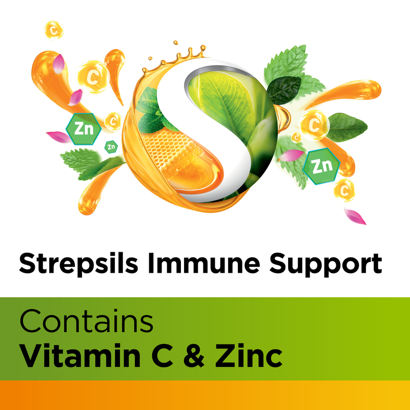 Strepsils Herbal Immune Support Lozenges Honey Lemon 32s
