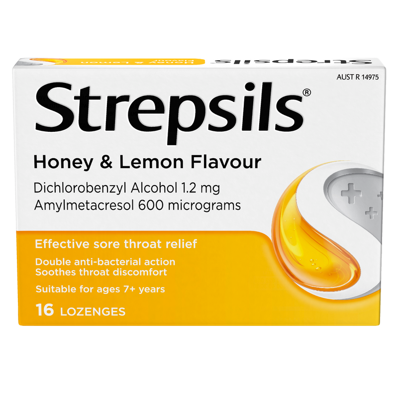Strepsils Sore Throat Relief Honey & Lemon 16 Pack